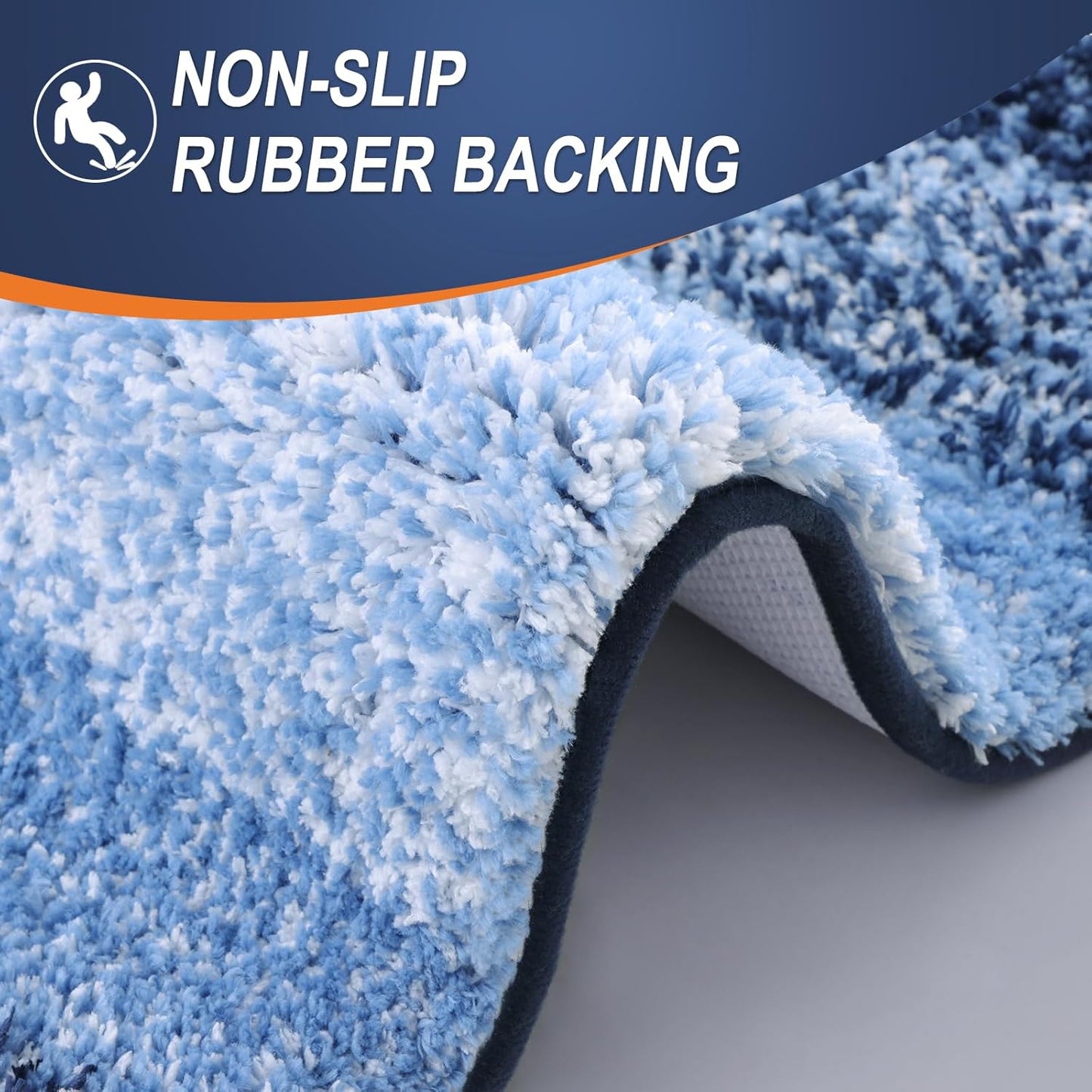 OLANLY Bathroom Runner Rugs 70x24, Extra Soft Absorbent Microfiber Bath Rugs, Rubber Backing, Quick Dry, Machine Washable Bath Mats for Bathroom Floor, Tub and Shower, Home Decor Accessories, Navy