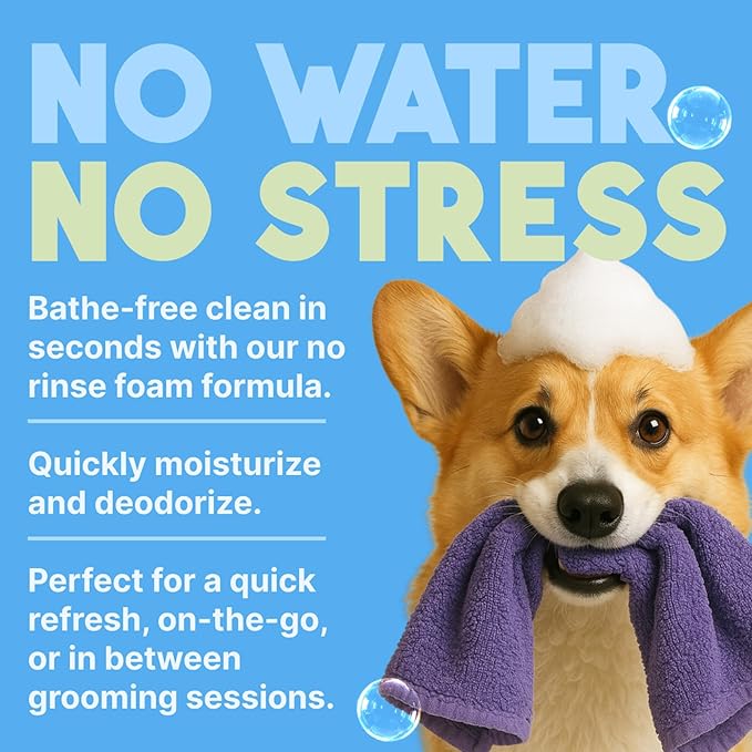 TropiClean Hypoallergenic Waterless Dog Shampoo | Dry Shampoo for Allergies & Sensitive Skin | Safe for Cats | Puppies & Kittens | No Rinse | 7.4oz