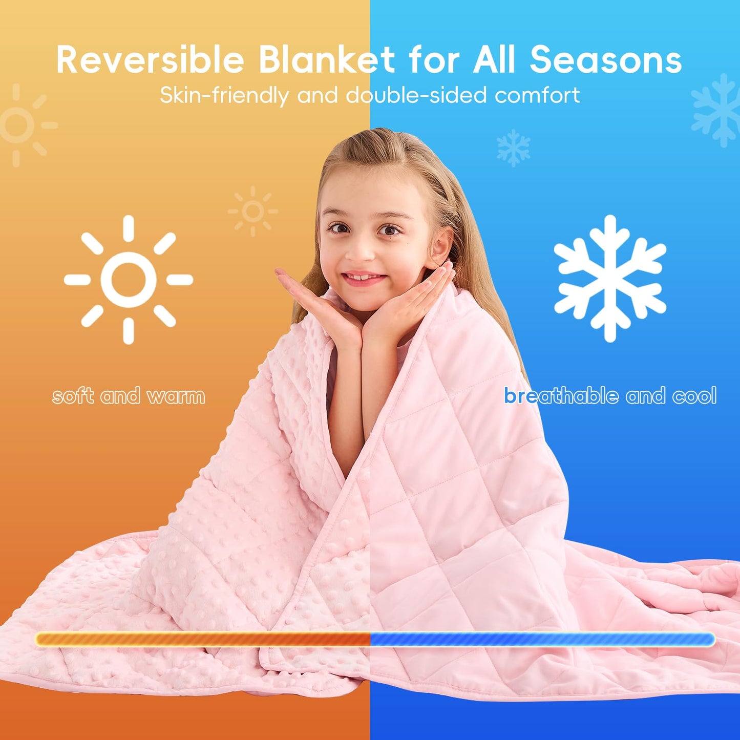 Weighted Blanket Kid 5 Pounds Blanket for Girls Washable Heavy Blanket Microfiber Children Weighted Throw Blankets Winter Weighted Comforter Blankets for 5+Years, 36 * 48in, Pink