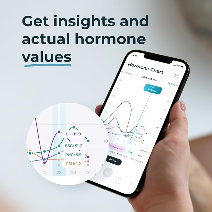 Inito Fertility Monitor & Hormone Tracker for Women | Estrogen, LH, PdG (Urine Metabolite of progesterone), FSH | Track and Confirm Ovulation | Includes 15 Test Strips (iPhone Xs Max / 11 Pro Max)