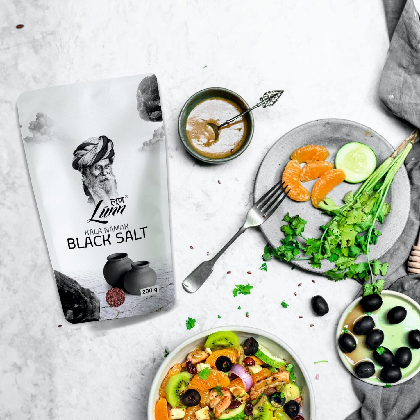 LUNN Natural Crystals Black Salt (Kala Namak) | 7.05 Oz (200 Gm) | Rich in Minerals, Pure Unrefined Salt | NON-GMO | Gluten Free, Vegan