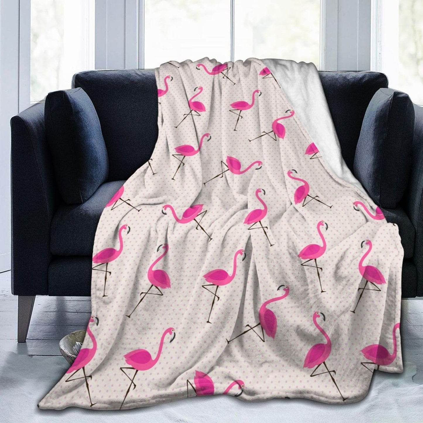 Duduho Pink Flamingos Bed Blanket Ultra Soft Throw Blanket All Season Warm Light Weight Cozy Plush Blankets for Home Bedroom Sofa Chair Travel, 40"X50"