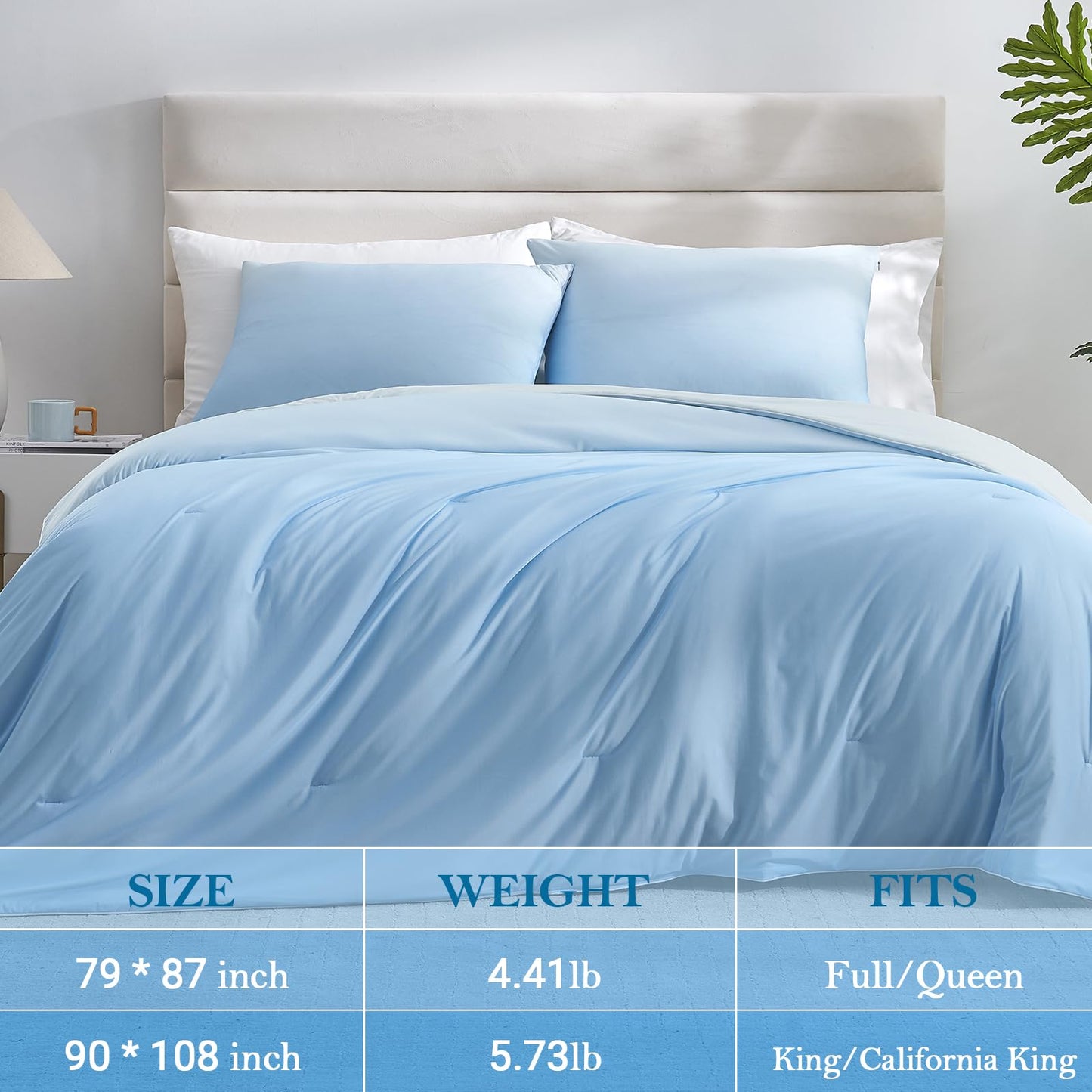 Marchpower Cooling Comforter Queen Size for Hot Sleepers, Lightweight Silky Soft Summer Cooling Blanket, Gradient Comforter