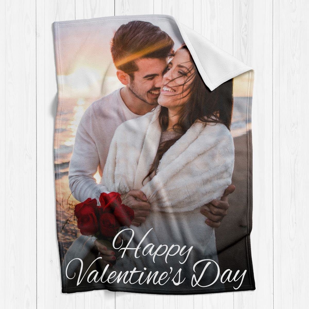 Custom Blankets with Photo, Personalized Photo Blanket, Customized Blankets with Picture, Personalized Gifts for Women Men, Mom Gift for Mothers Day