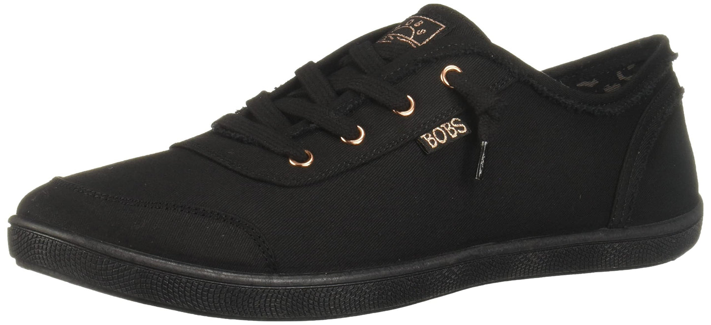 Skechers BOBS Women's 33492 Sneaker, Black Black, 5.5