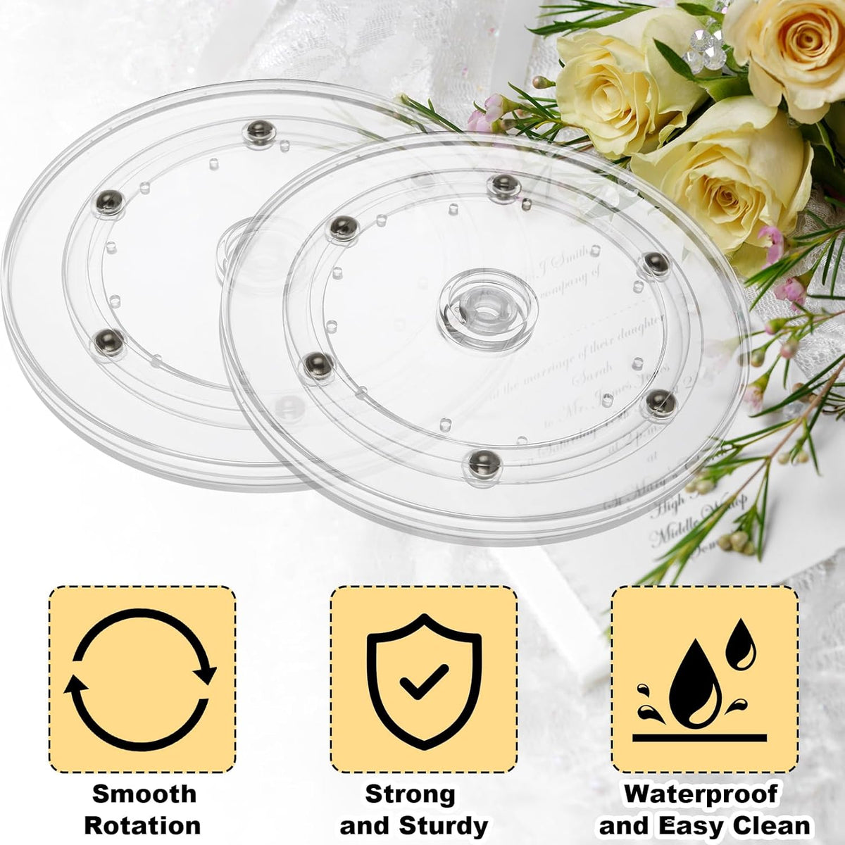6Pack Small Lazy Susan 6 inch, Lazy Susan Turntable Organizer Acrylic Lazy Susan for Kitchen Spice Rack Table Cake Kitchen Pantry Decorating