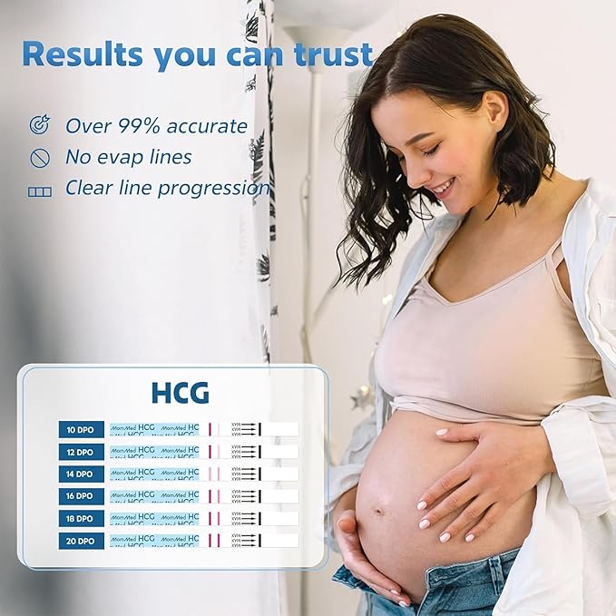 MomMed Pregnancy Test, 30 HCG Pregnancy Test Strips for Early Detection, Over 99% Accurate, 30 Free Urine Cups, Bulk Pregnancy Tests for Home Use, Pruebas de Embarazo