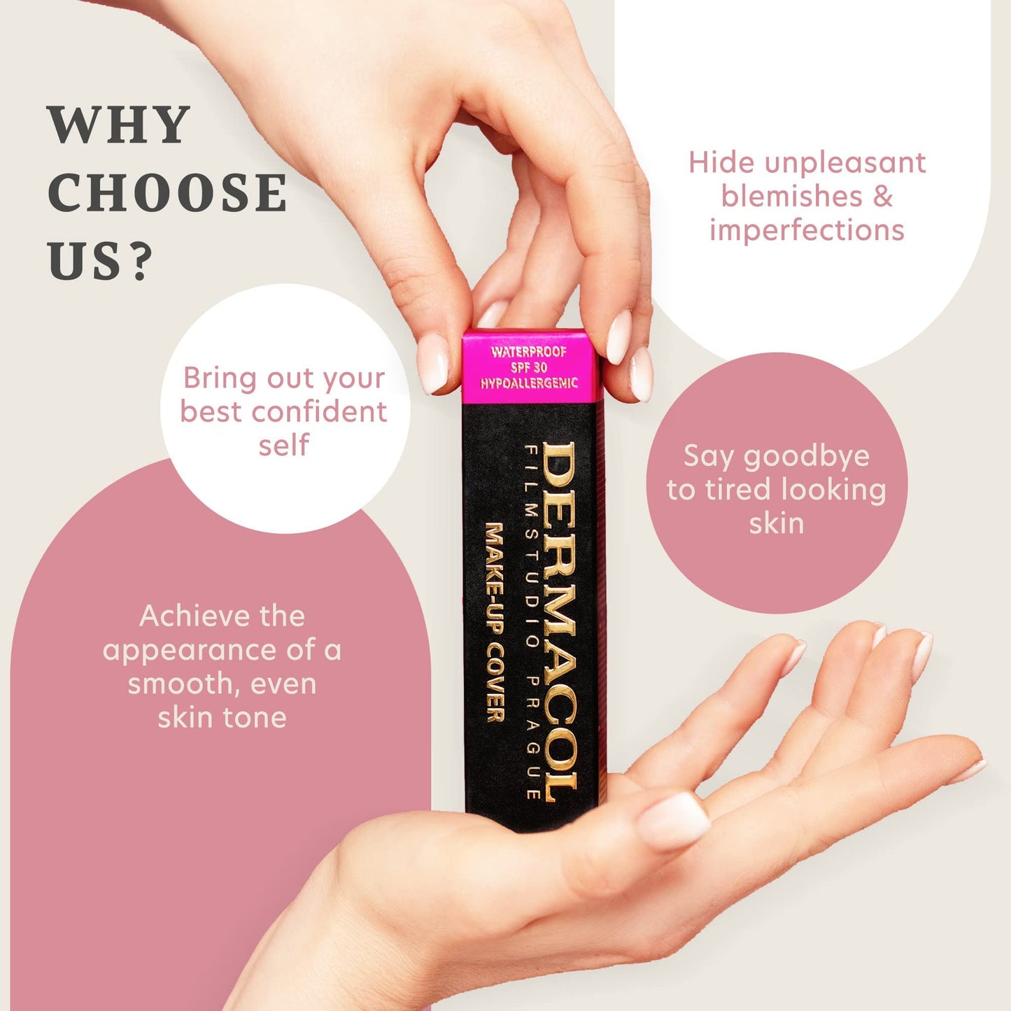 Dermacol - Mini Full Coverage Foundation 13g, Liquid Makeup Matte Foundation with SPF 30, Waterproof Foundation for Oily Skin, Acne, & Under Eye Bags, Long-Lasting Makeup Products Shade- 207