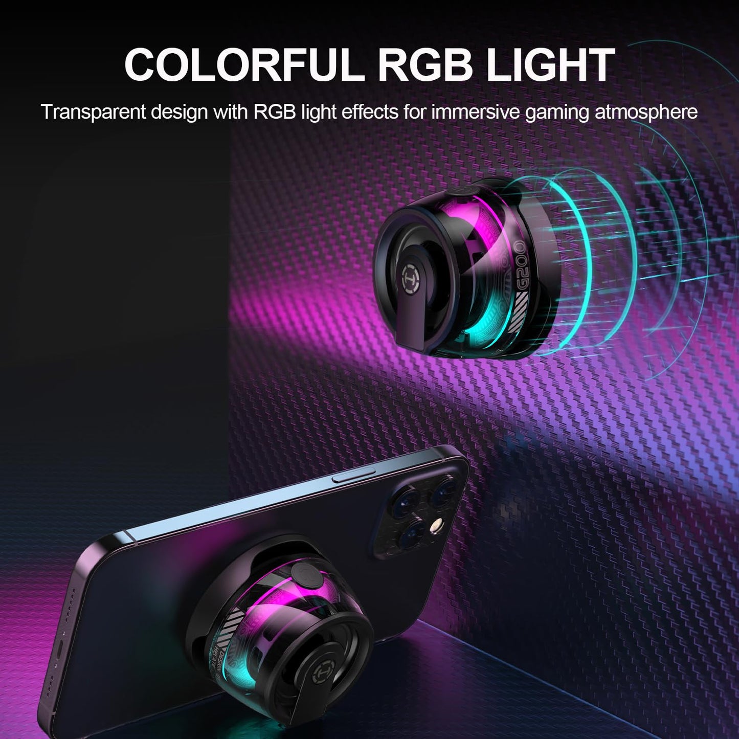 Edifier G200 Magnetic Bluetooth Speaker, 5W Mini Speakers Wireless, Small Phone Speaker Amplifier with Transparent RGB, Portable Phone Stand for iPhone, Kitchen, Bike, Anything Magnet, Golf Gifts