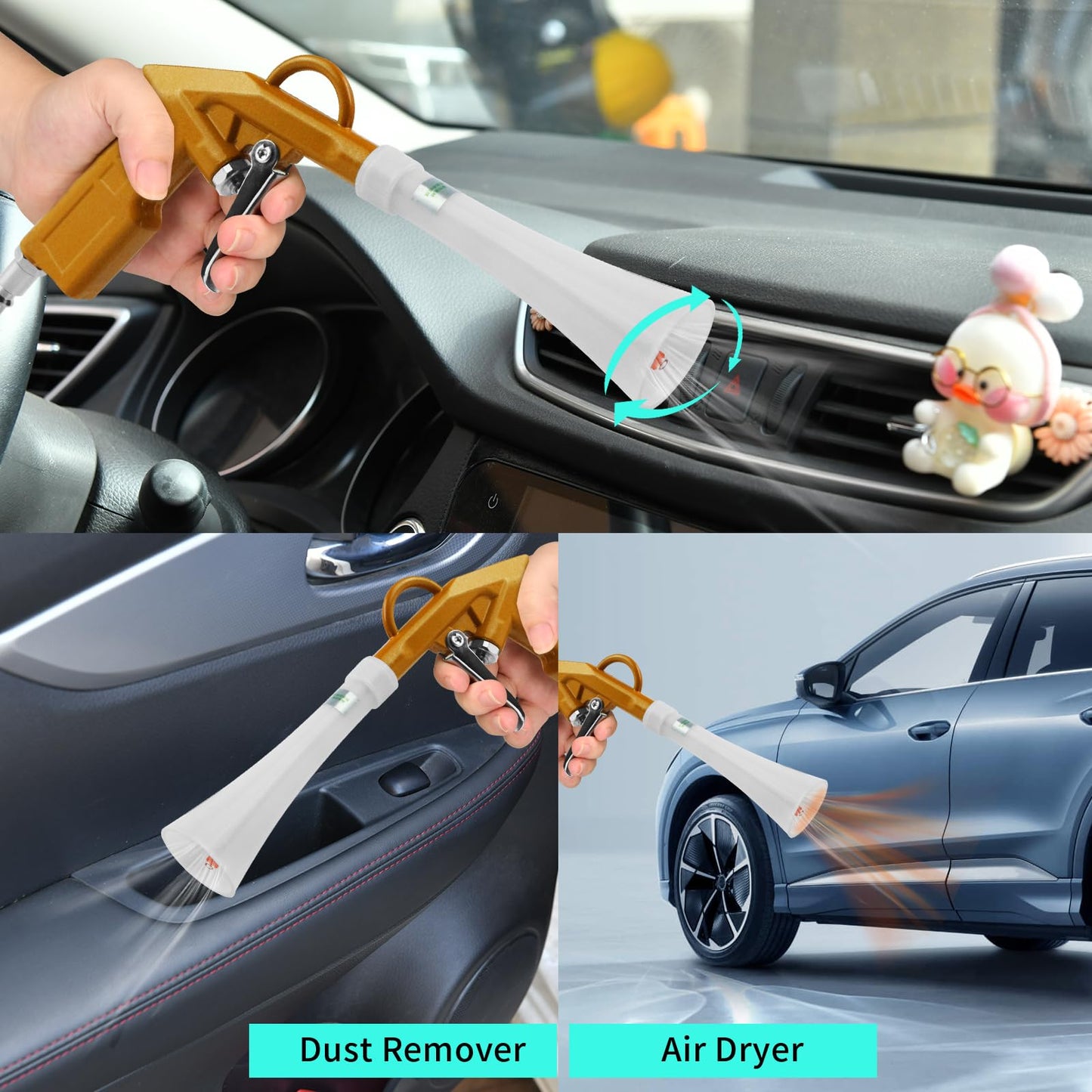 GOCCIDA Air Blow Gun Car Detailing Cleaning Gun Quickly Blasts Dirt and Dust from Surface Combine The air Blowing Gun and dust Blowing Gun into one Car Washing Equipment Tool 2pack