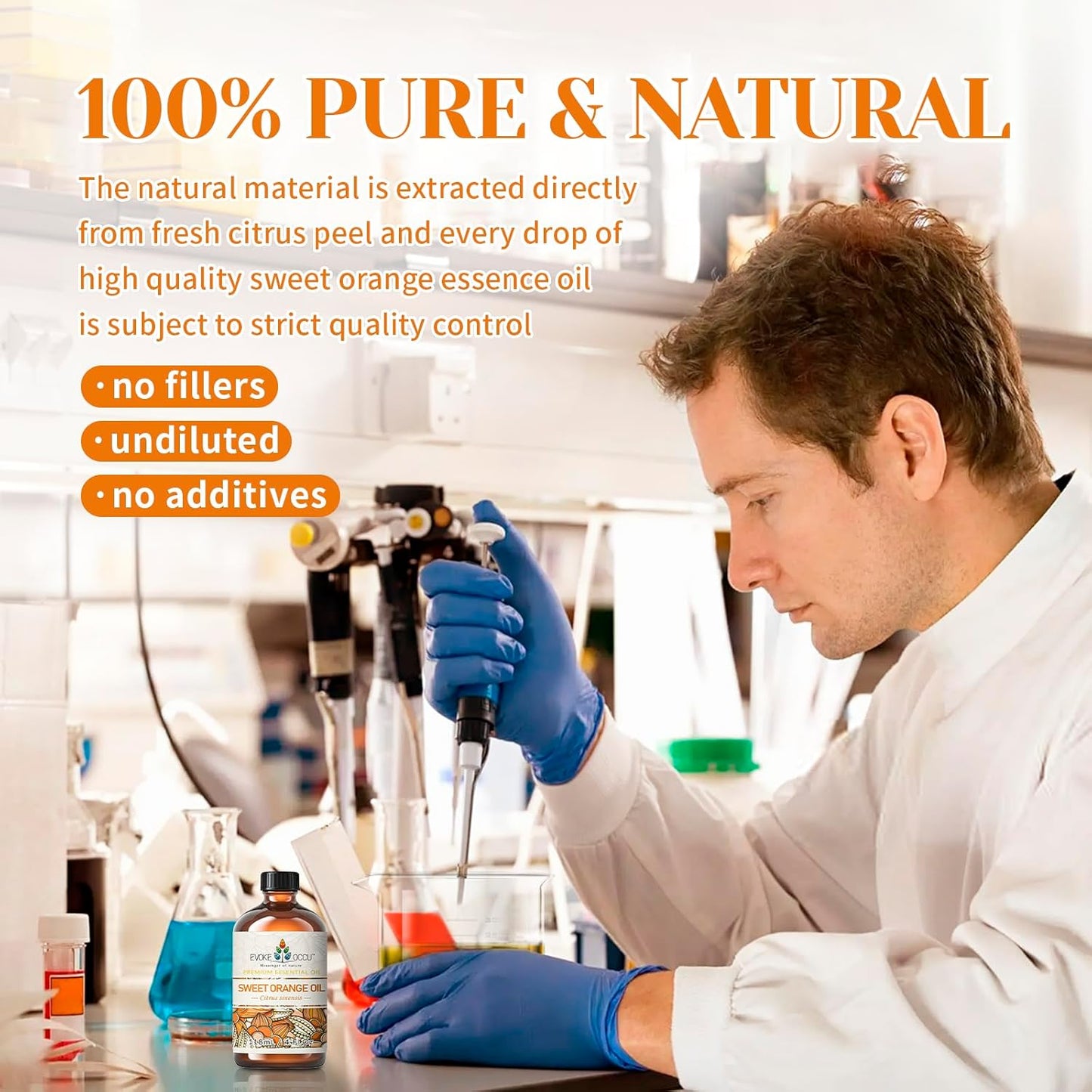 EVOKE OCCU Orange Essential Oil for Clean Diffuser Hair Spray, DIY Candle and Soap - 4 Fl Oz