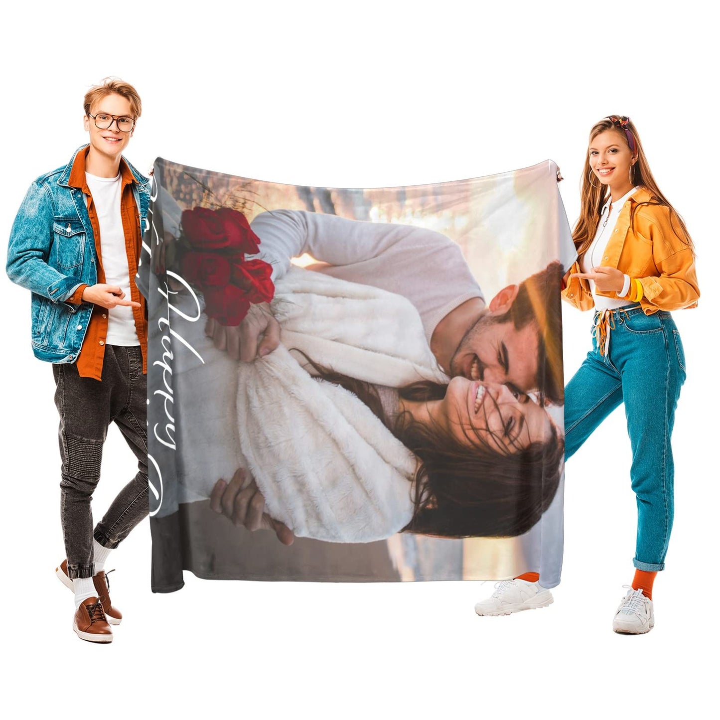 Custom Blankets with Photo, Personalized Photo Blanket, Customized Blankets with Picture, Personalized Gifts for Women Men, Mom Gift for Mothers Day
