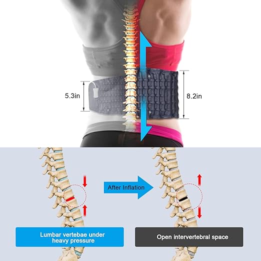 Decompression Back Belt -Lumbar Support Belt for Men & Women Lower Back Pain Relief, Back Traction Device Fits Waist Size 29-49 Inches