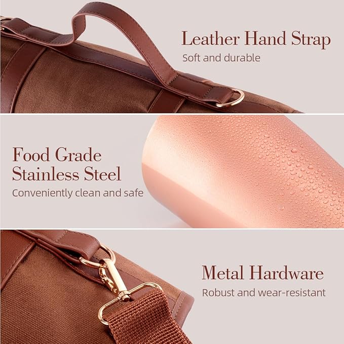 Bartender Kit Bag, 17-Piece Copper Bar Tool Set Cocktail Shaker Set with All Practical Bar Accessories, Portable Travel Cocktail Set with Shoulder Strap for Bartenders, Parties, Camping Trips