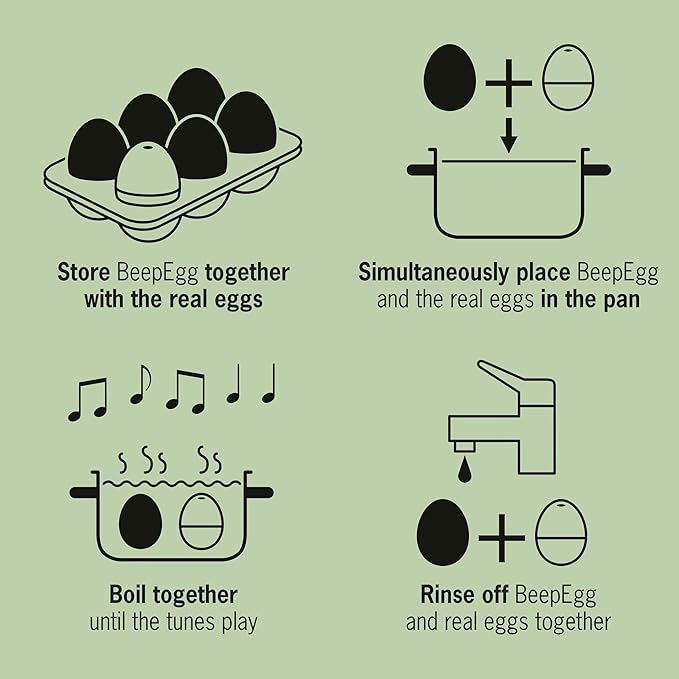 Chicken BeepEgg –Timer for Boiling Eggs – Musical Egg Cooker for Soft, Medium, Hard Boiled Eggs – Food Safe – Singing Floating Timer – Egg Cooker for 3 Levels of Doneness - Brainstream