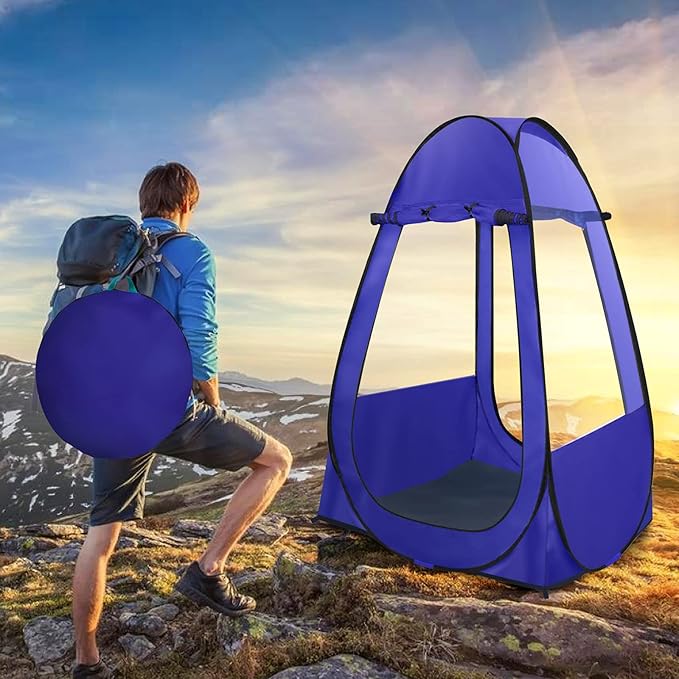 Pop Up Tent, Clear Outdoor Tents Sports Fishing, Rainproof and Windproof Beach Camping, Lightweight and Sturdy, Easy Set Up, UPF 50+ Portable Folding 39" x 64"