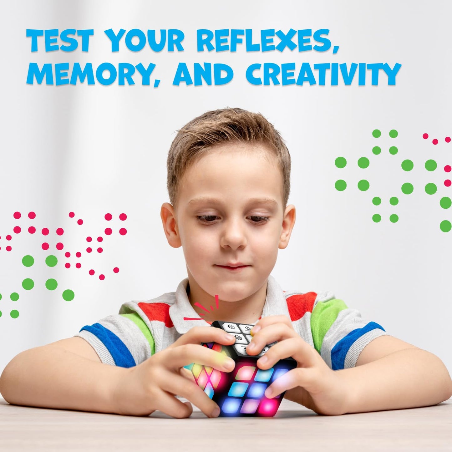 Winning Fingers Flashing Cube Electronic Memory and Brain Game - 4-in-1 Handheld Stem Toys for Kids - Cool Gadgets, Games for Boys and Girls - Fun Family Game for Kids Ages 6-12 - Educational Gift Toy