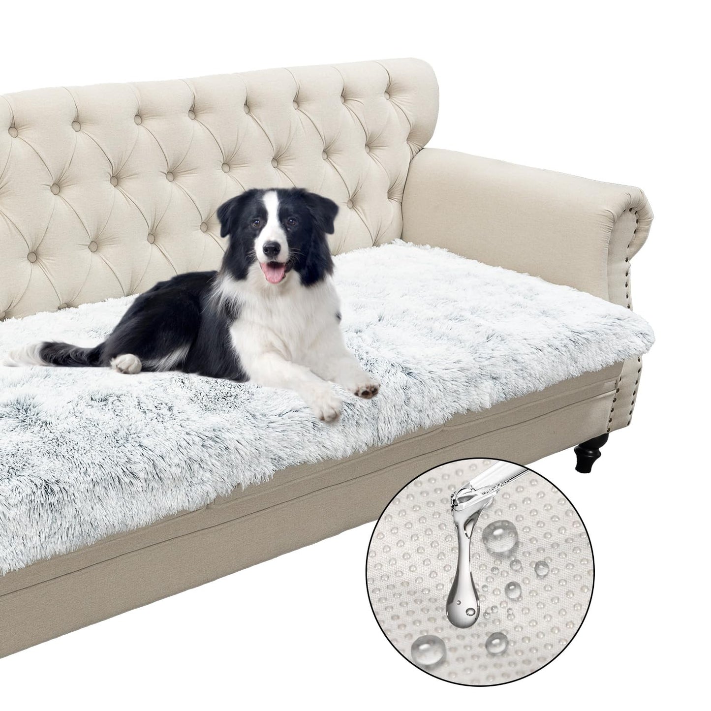 Waterproof Dog Bed Cover, Soft Plush Pet Blanket with Anti-Slip Back for Bed Couch Sofa, Furniture Protector for Small, Medium and Large Dogs and Cats (Magic Gray, 30"x70")