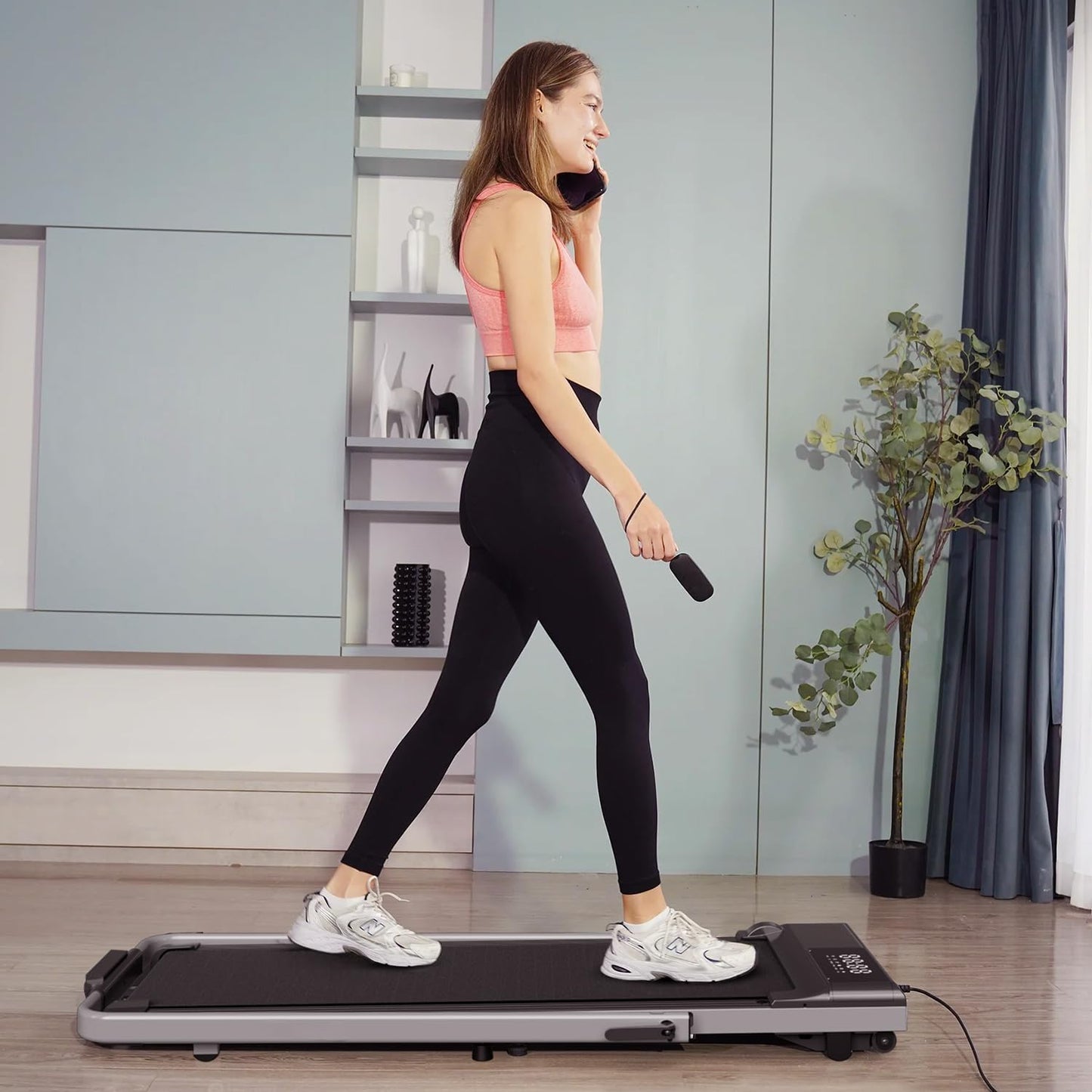 DeerRun 3 in 1 Folding Treadmills for Home, 3.0HP Powerful and Quiet Under Desk Treadmill, 300 lbs Capacity Foldable Walking Pad Treadmill with Remote Control and Space Saving, Free Installation