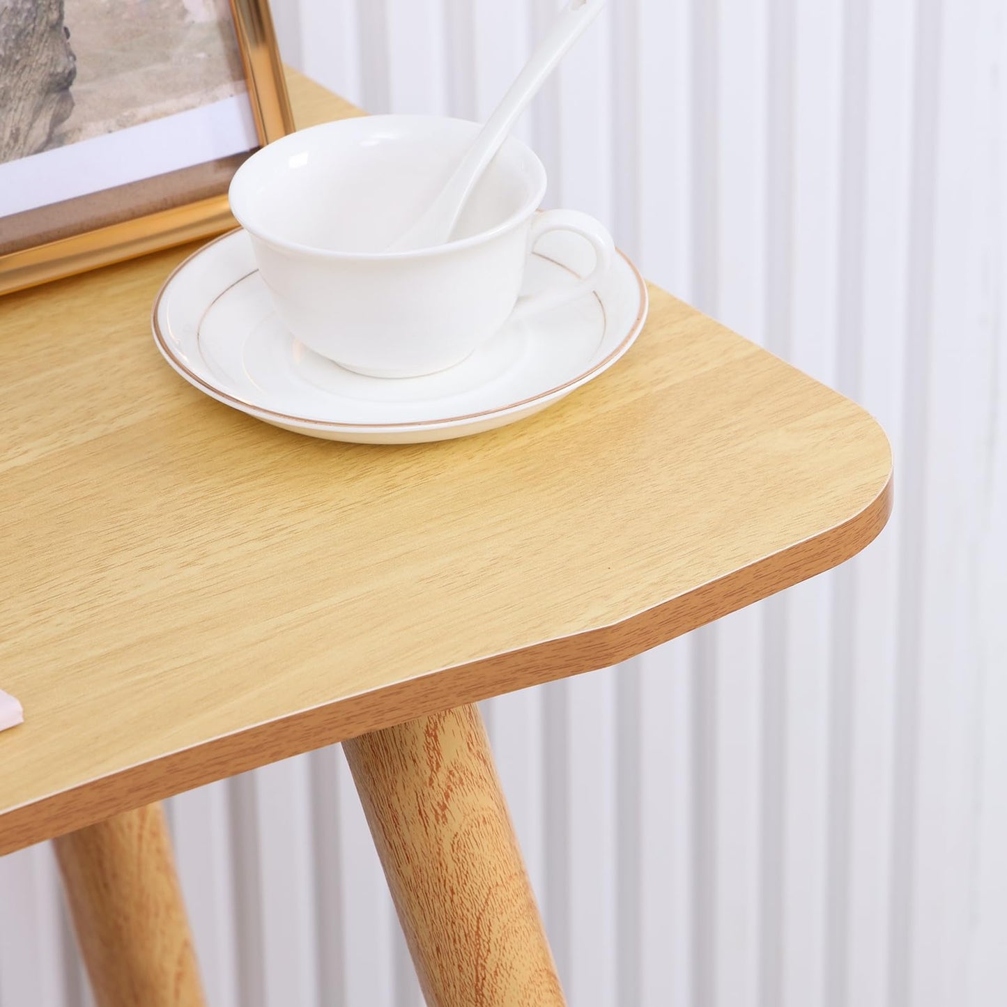Tainrunse Computer Desk Modern Ergonomic Desk, Spacious Desktop Home Office Study Desk with Solid Legs Wooden Color