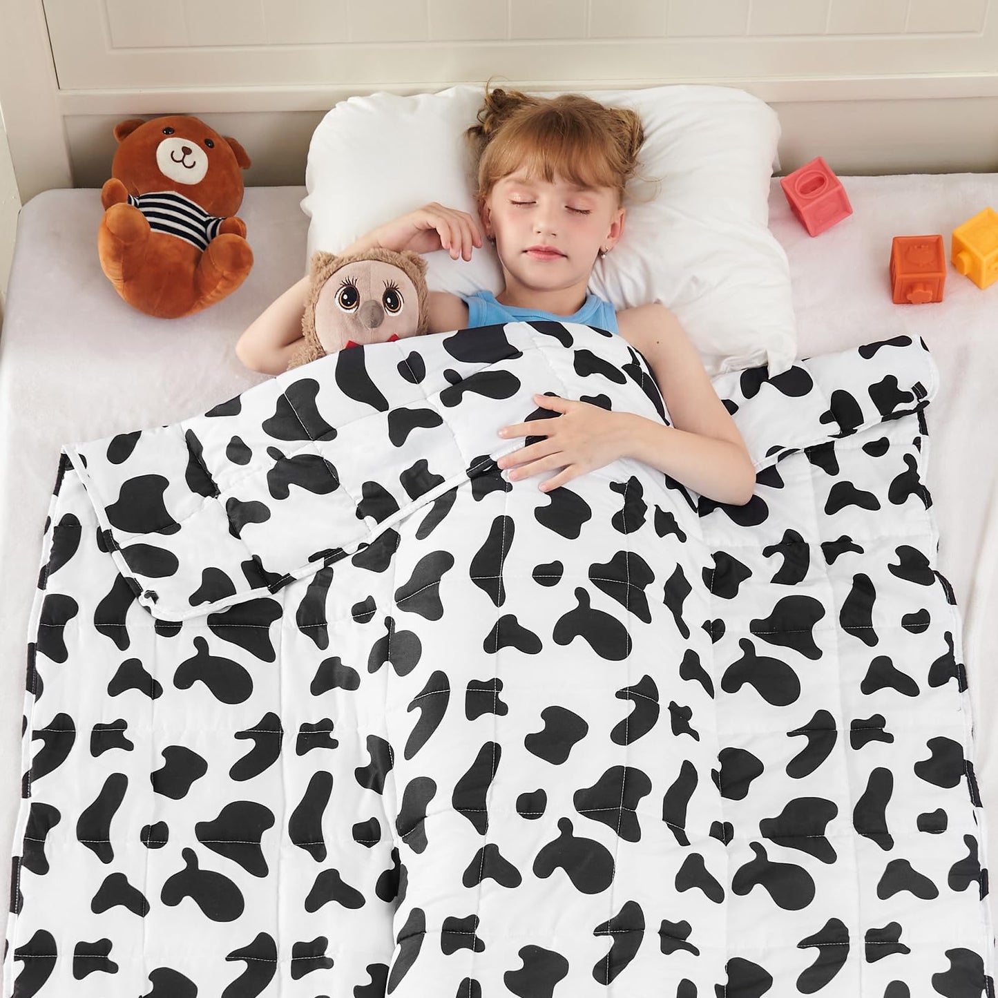 yescool Weighted Blanket 5 Pounds Cooling Weighted Lap Blanket, Cow Print Heavy Blankets, Comfortable Weighted Throw Blanket for 40-60lbs, 36"x48"
