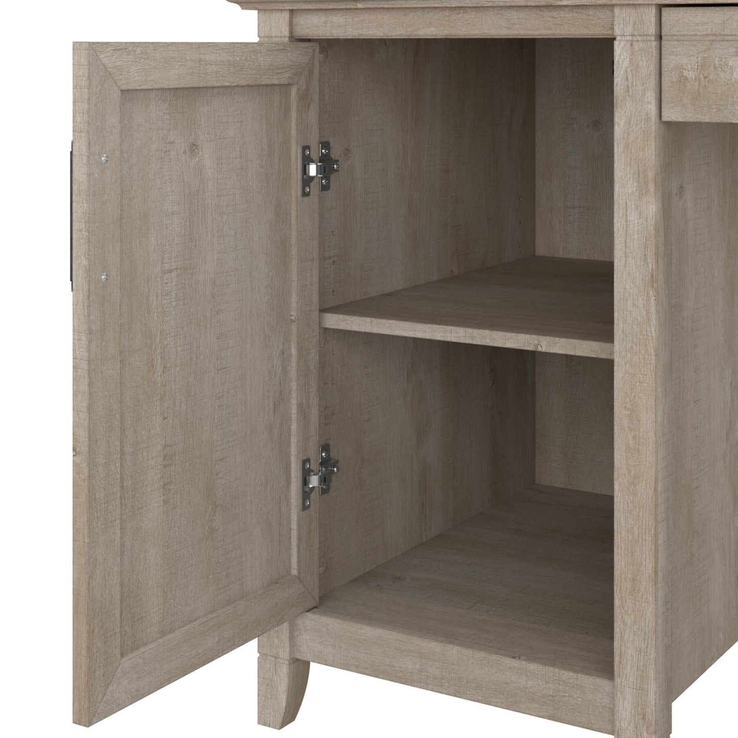 Bush Furniture Key West Computer Desk Farmhouse PC Table for Home Office, 54W w/Storage, Washed Gray