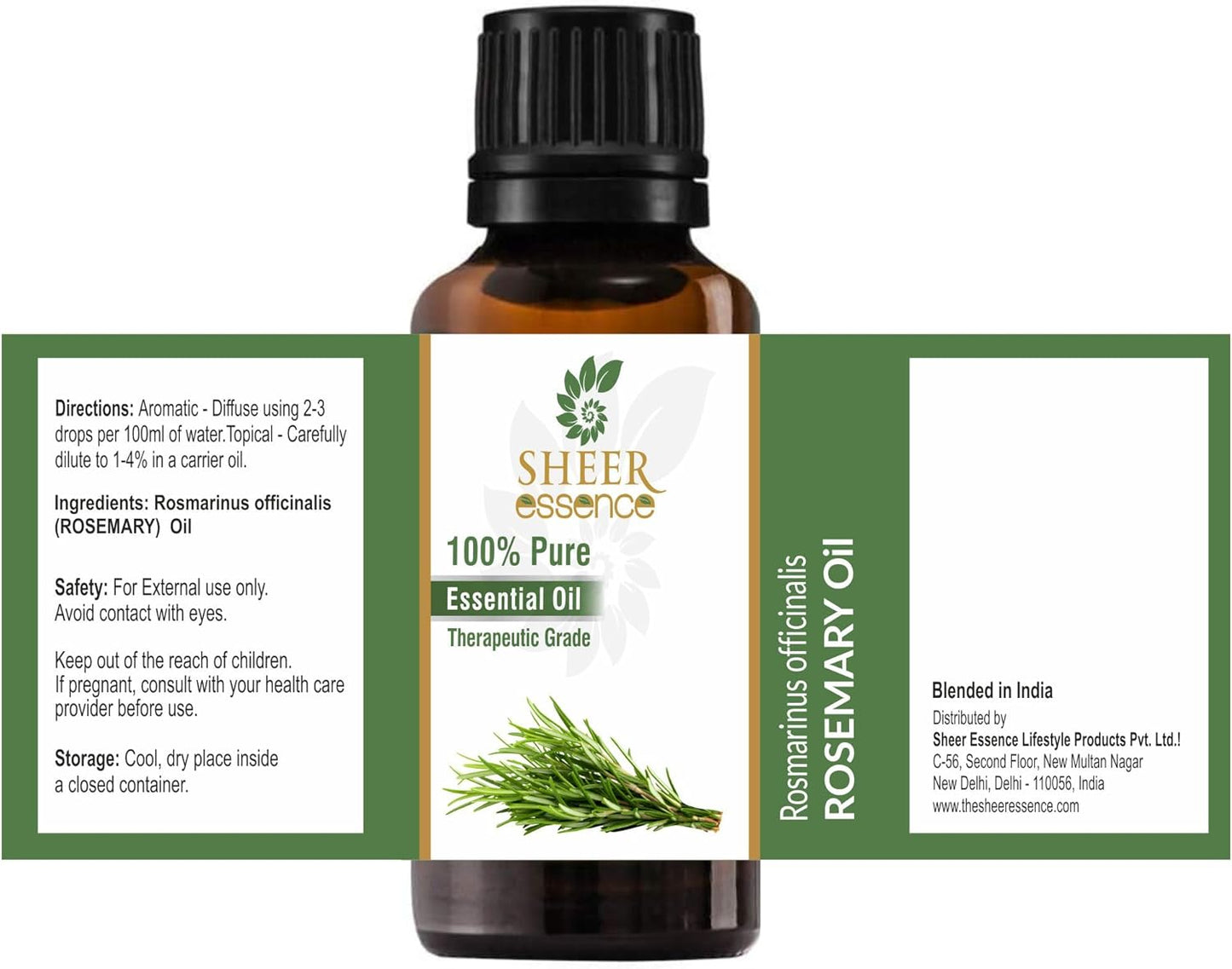 Rose Mary Oil -(Rosmarinus Officinalis)- Essential Oil 100% Pure Natural Undiluted Uncut Therapeutic Grade Oil 8.45 Fl.OZ