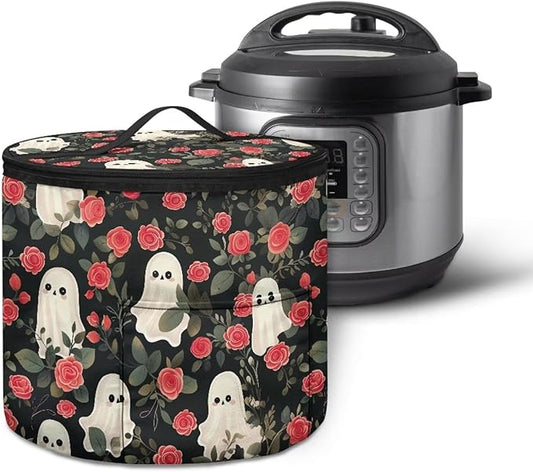 Halloween Pressure Cooker Insulation Bag Insulated Carrier Electric Pressure Cooker Storage Bag Keep Your Cooker Dust Free, Ghost Rose