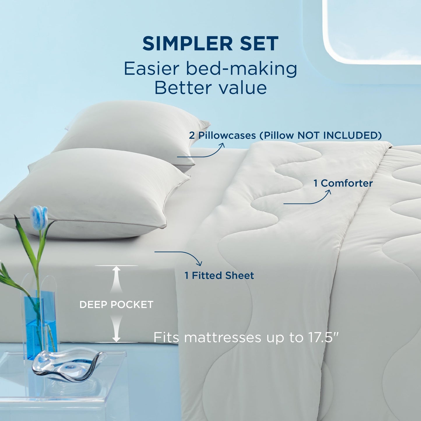 Bedsure Cooling Comforters Queen Size Set 4 Pieces, Grey Cooling Blanket for Hot Sleepers, Double-Sided Cool Tech Queen Bedding Set with Breathable Lightweight Comforter, Sheet & Pillowcases