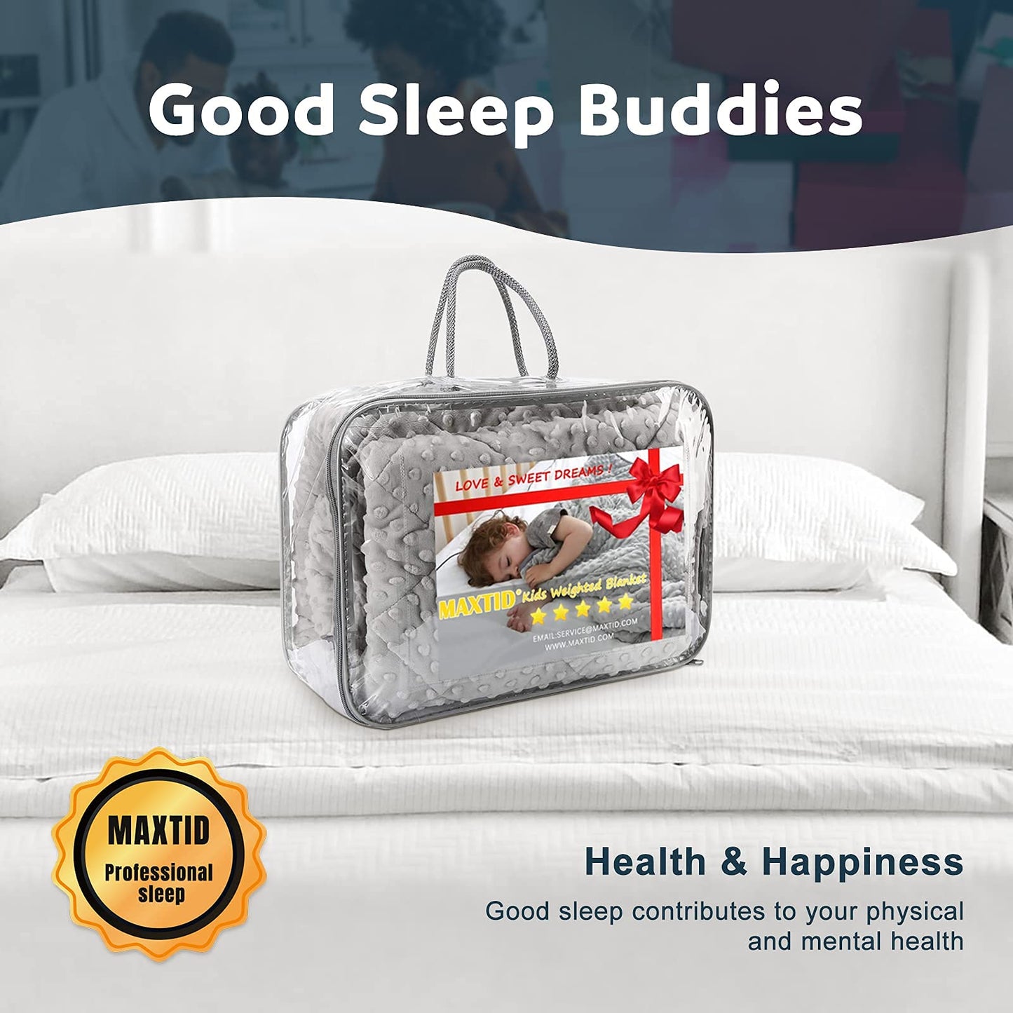 MAXTID Weighted Blanket for Kids 5lbs 36"x48" Cotton Kids Blanket for Boys & Girls Weighted Throw Blanket Children Bedding Gifts for 3 4 5 6 7 8+ Year Old Kid Small Weighted Comfort Blankets