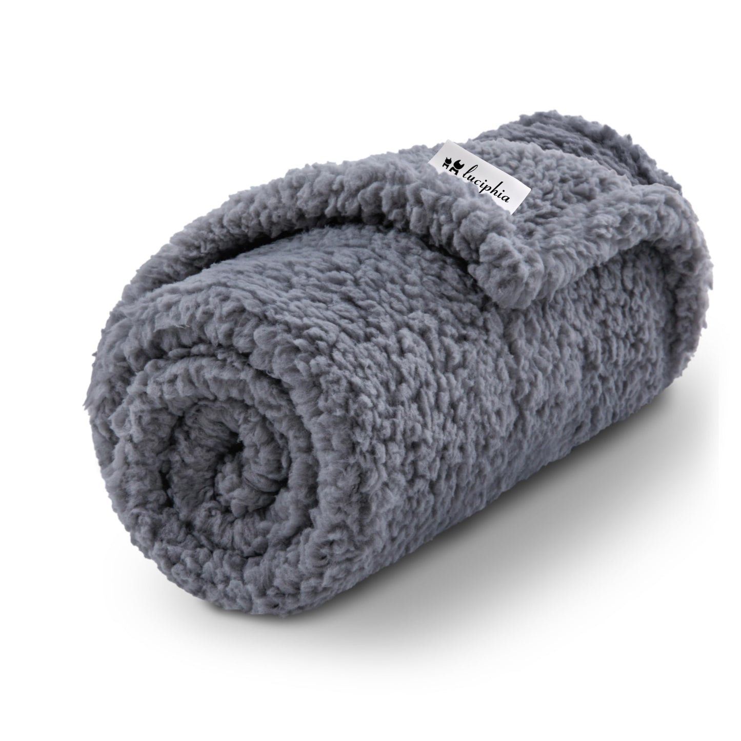 Luciphia Premium Fleece Dog Puppy Blanket Soft Pet Sherpa Calming Cat Blanket Throw for Small Medium Dog Cat(Grey,30x20 inches)