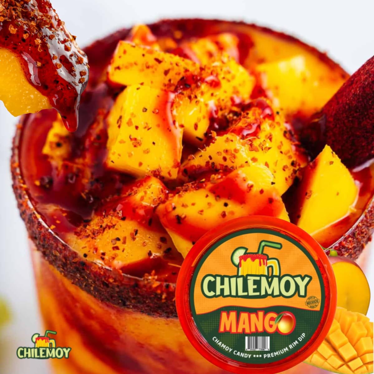 CHILEMOY Rim Dip Chamoy | Handcrafted Mexico | Chamoy Rim Paste for Cocktails, Beer, Seltzer, Michelada Rim Dip | Tajin Rimmer for Cocktails 8oz Mango