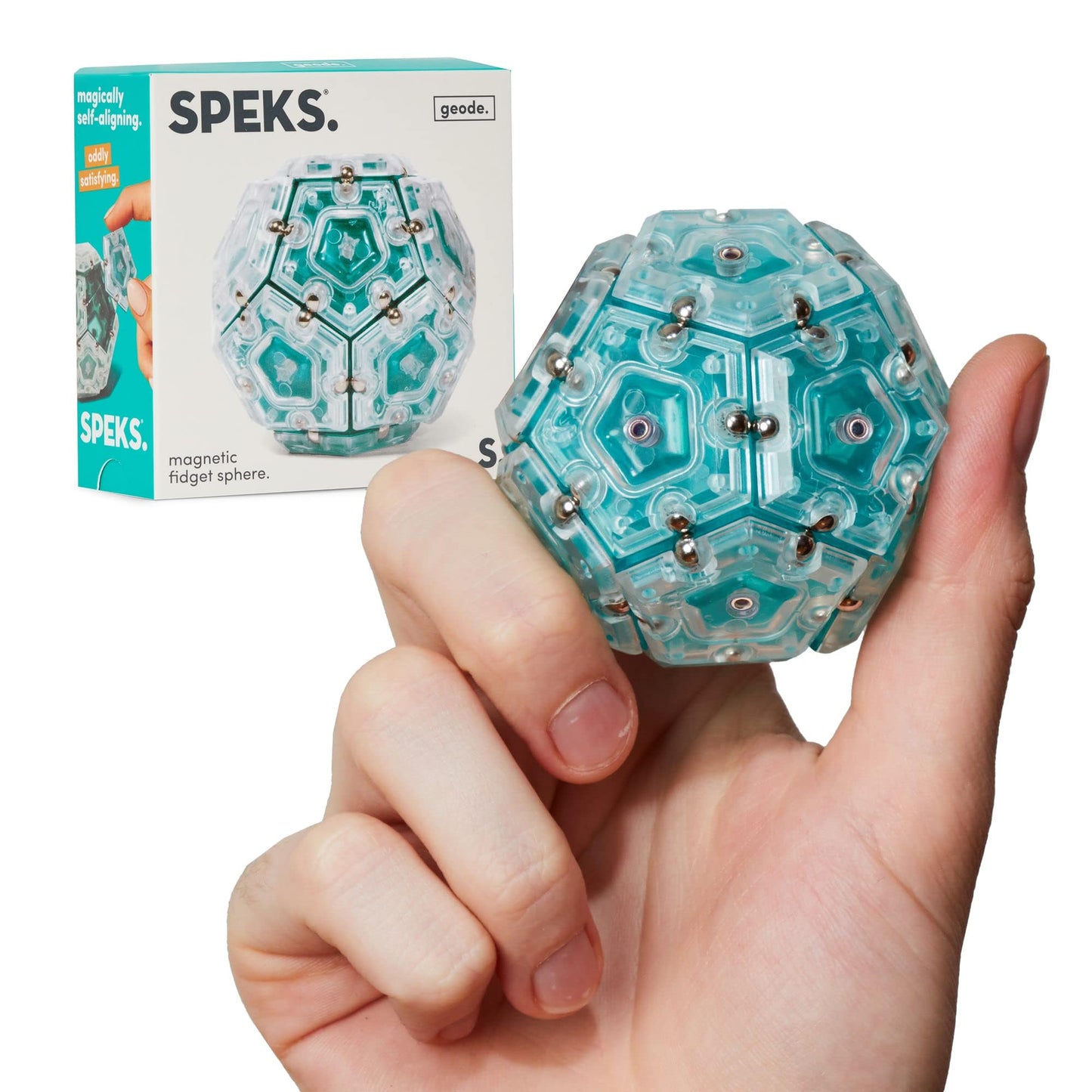 Speks Geode Magnetic Fidget Toy | Sensory Desk Toy for Adults & Teens 14+ | Stress Relief Gift, Easter Basket Stuffer | Sphere, Mile High
