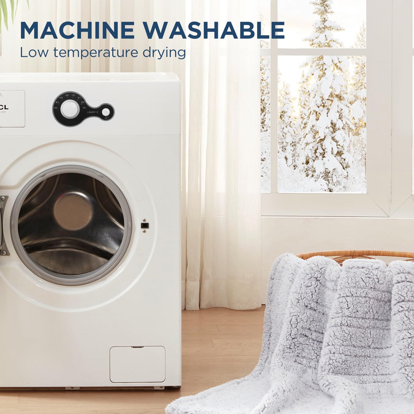 Westinghouse Electric Blanket Throw Size, Soft Plush Sherpa Heated Blanket with 6 Heating Levels & 2-10 Hours Auto-Off, Machine Washable, 50x60 inches, Grey