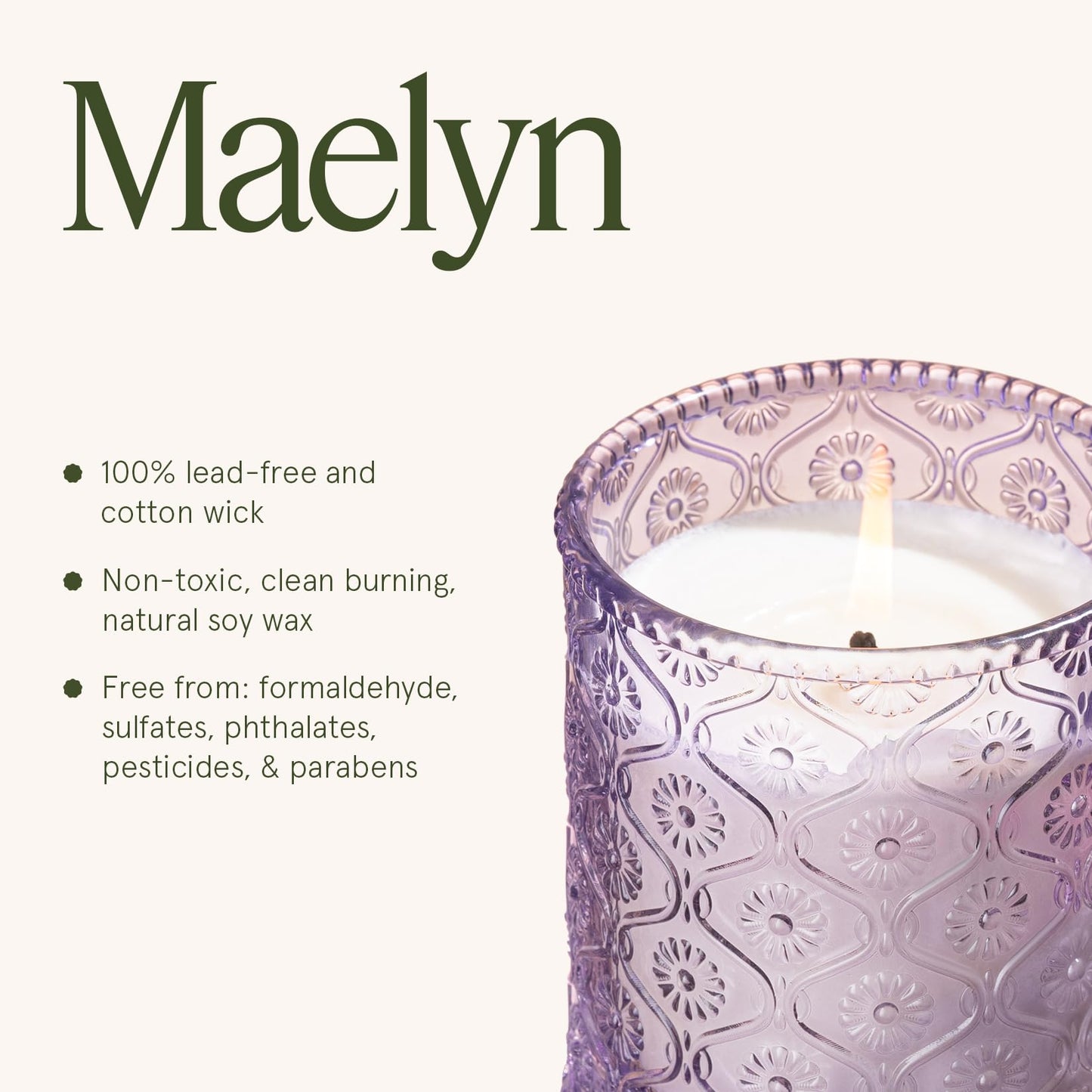 LA JOLIE MUSE Lavender Lilac Candle, Mothers Day Candles Gifts for Women, Jardin de Lavender Scented Candle, Aromatherapy Coconut Candles for Home Scented, 6 Oz 40 Hour Burn Time