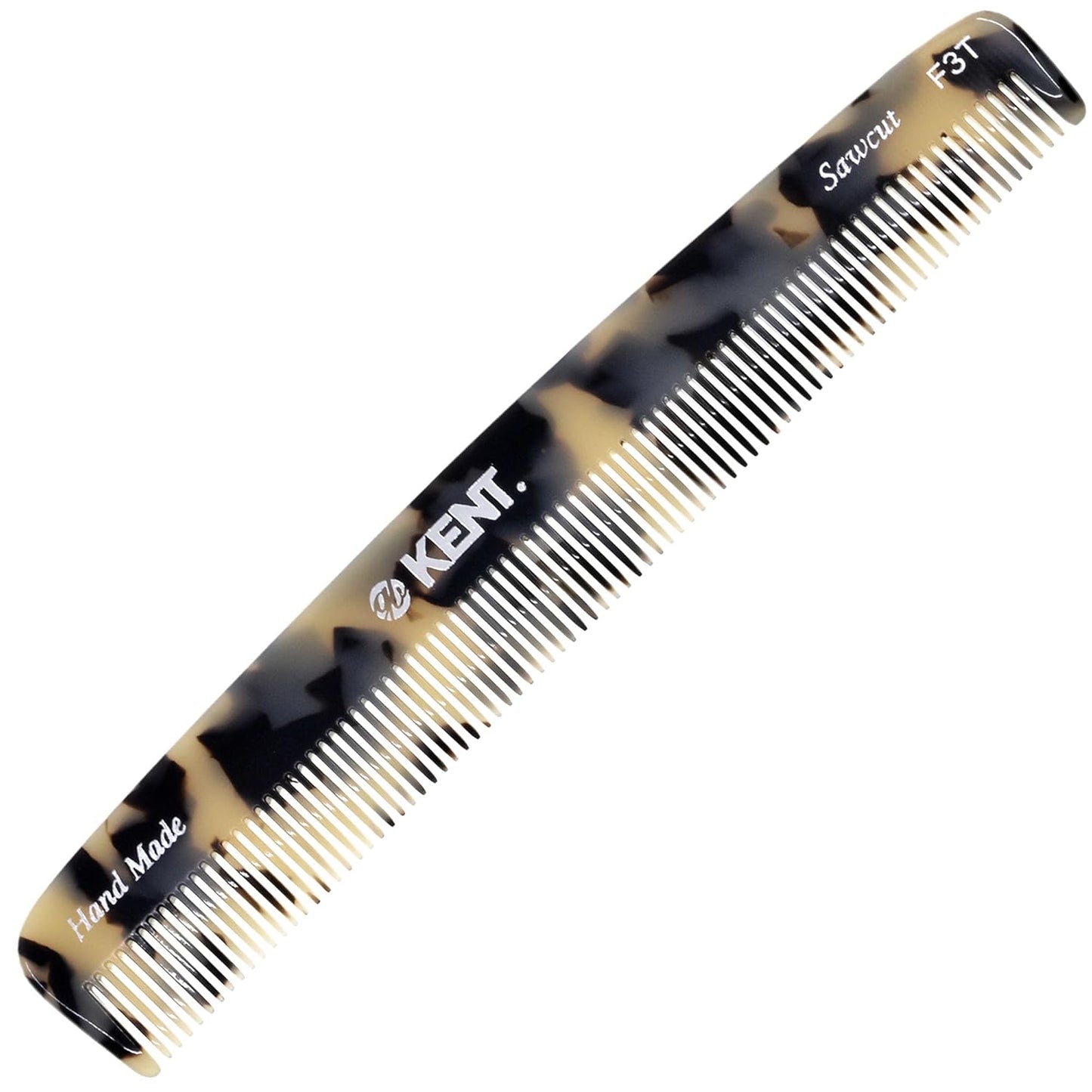 Kent F3T TW Fine Tooth Comb for Hair Parting, Handmade Combs for Men and Straightening Comb for Women, Dandruff Remover Kent Mens Combs for Fine Hair