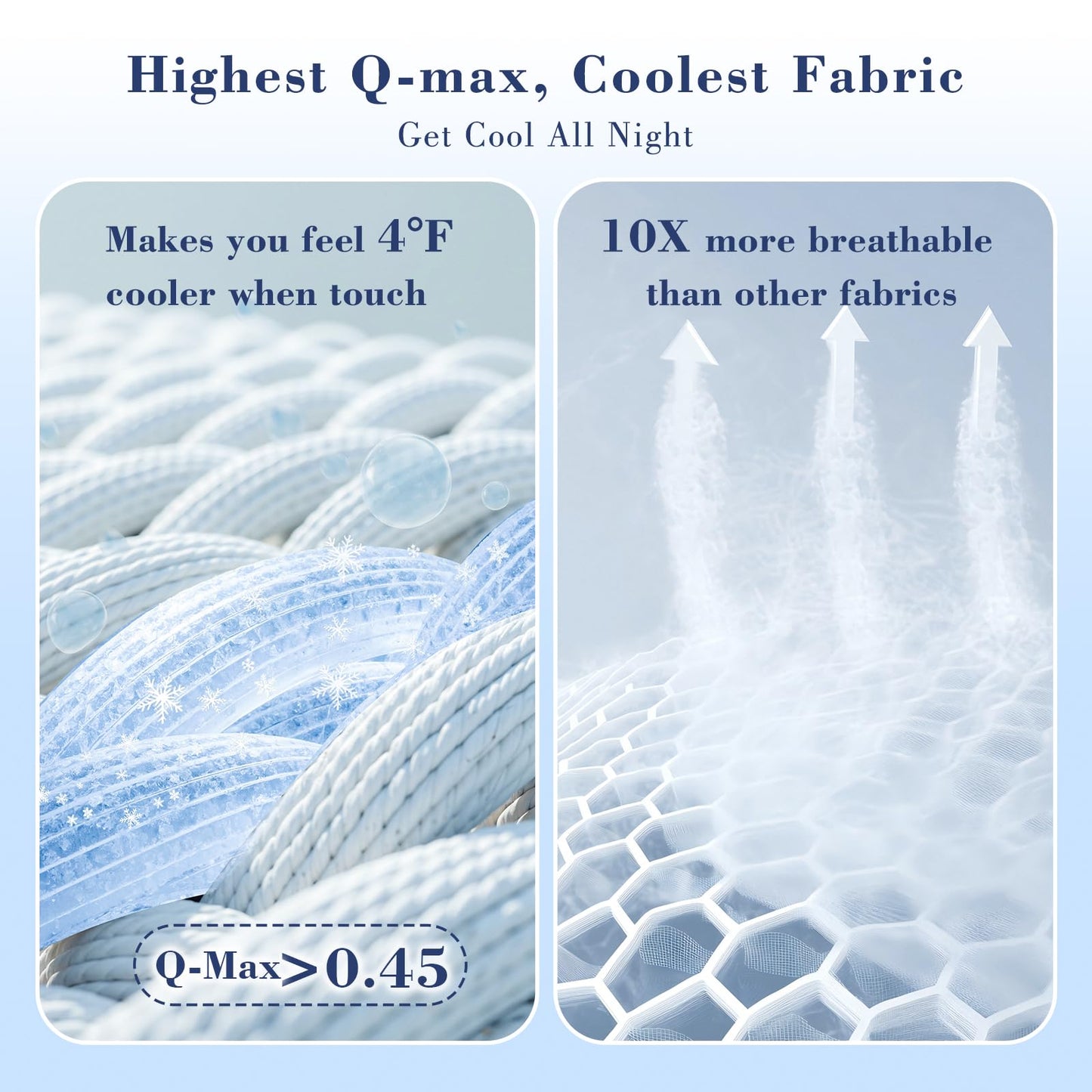 EMME Cooling Comforter Queen Size, Double-Sided Cooling Blanket for Hot Sleepers, Q-Max>0.45 Breathable Summer Quilt for Night Sweater, Cold Touch Lightweight Duvet Insert (Grey,90 x 90)