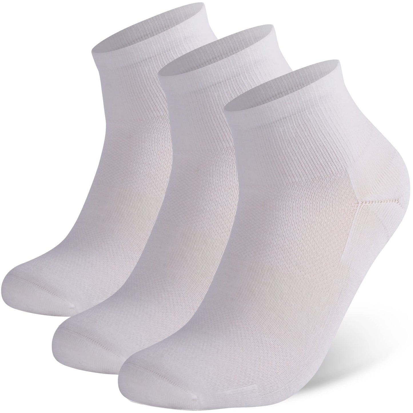 RZTT 90% Merino Wool Socks for Men and Women Athletic Ankle Socks with Arch Support Breathable Ultra Soft 3 Packs for All day Comfort,Medium,White