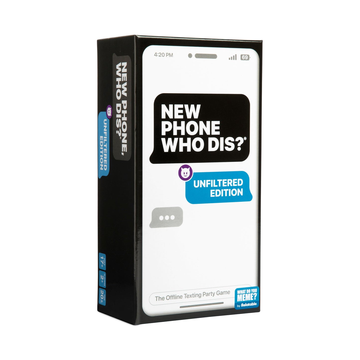 New Phone, Who Dis? by Relatable, The Offline Text Message Party Game, Spicier Edition With New Updated Content, Card Games for Adults, Game Night Games, Includes 100 inbox cards & 300 Reply Cards