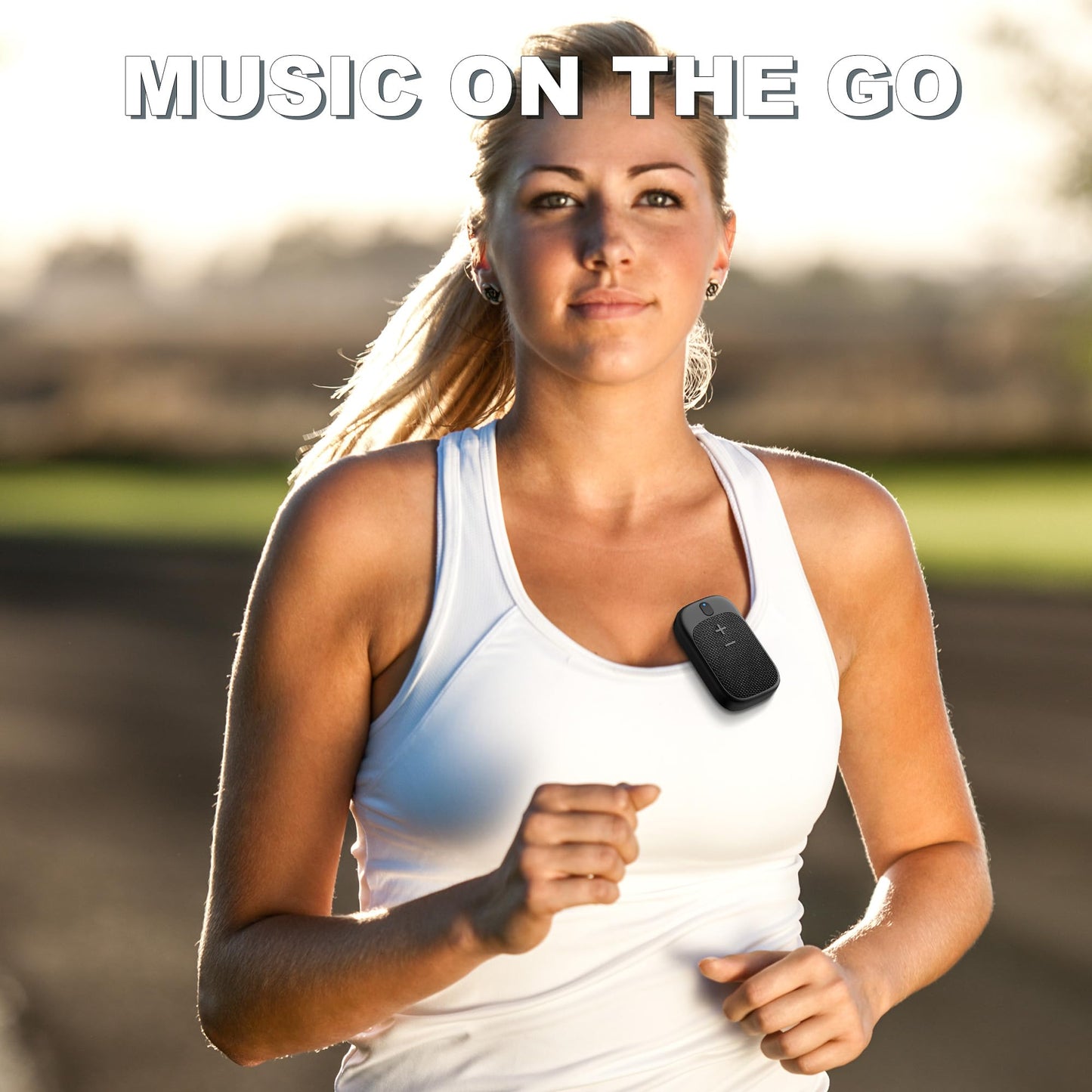 Oraolo Wearable Bluetooth Speaker, Clip-On Wireless Portable Speaker Built-in Mics for Hands-Free Music and Calls, Waterproof Outdoor Mini Speakers for Working, Hiking, Running, 18H Playtime, 1 Pack