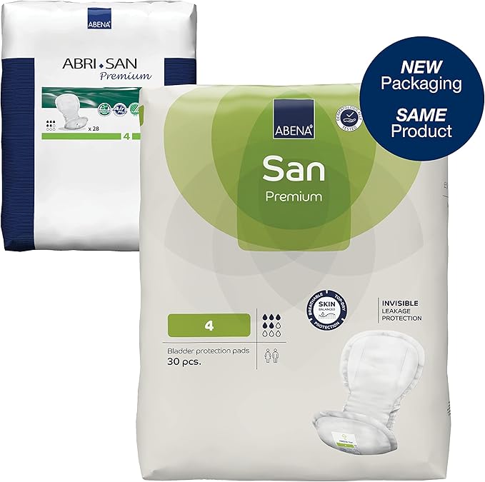 Abena San Premium Incontinence Pads, Moderate Absorbency, (Sizes 4 to 7), Size 4, 540 Count