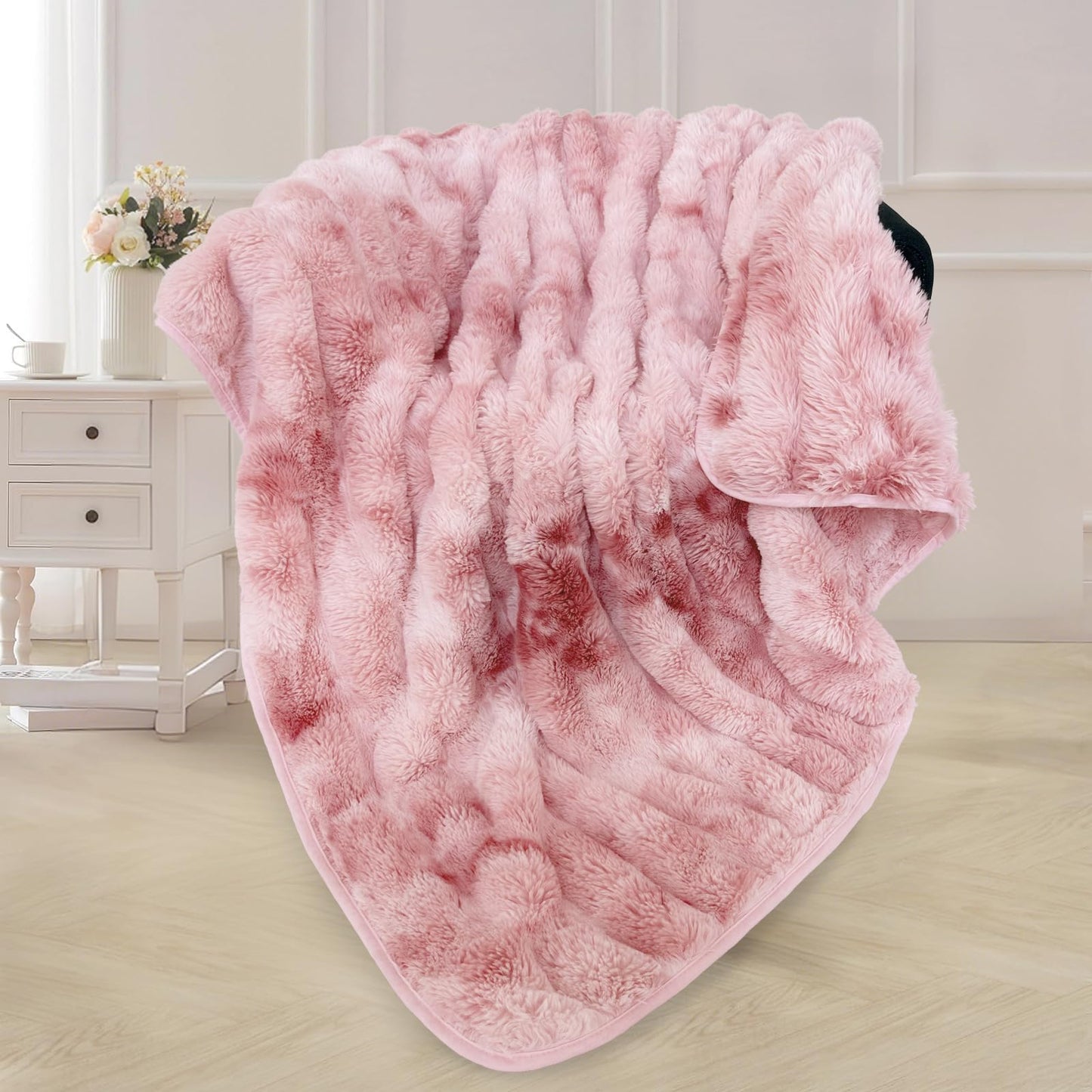 Bcareself Ultra Soft Fluffy Throw Blanket for Women & Men, Plush Sherpa Fleece Cozy Warm Fuzzy Blanket, Luxe Faux Fur Thick Minky Blanket for Couch, Bed, Sofa