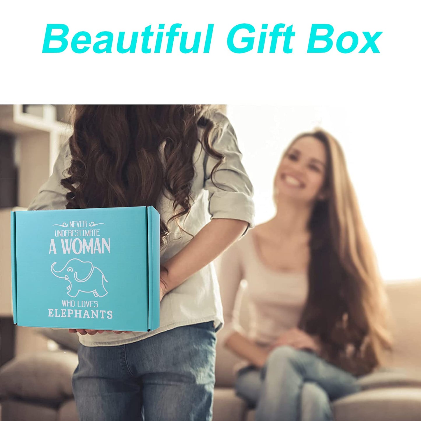 LIKEABLUE Elephant Gifts for Women, Birthday Gifts for Women Elephant, Elephant Lovers Gifts, Elephant Gift Ideas, Elephant Valentines Day Gifts, Elephant Mothers Day Gifts, Elephant Gift Box Set