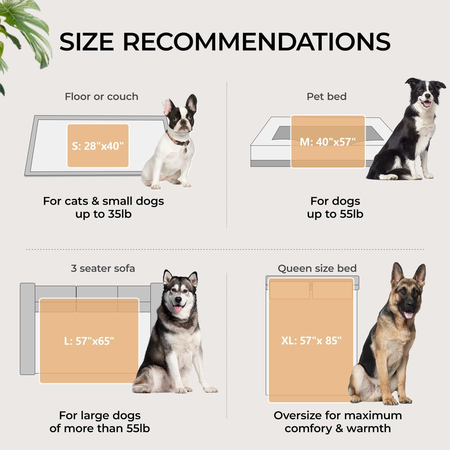 Luciphia Waterproof Dog Blanket for Large Dogs Small Pet Cat Blankets for Couch Bed Liquid Proof Furniture Protector Washable Soft Sherpa Fleece Puppy Reversible Cover Purple White Medium（57" x 40"）