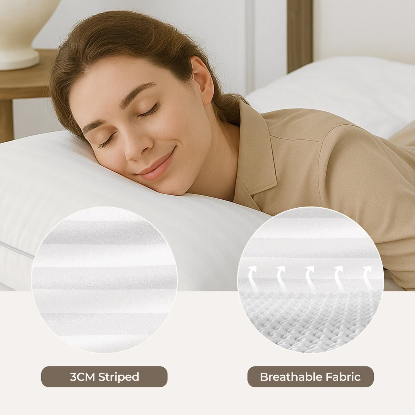 Hotel Collection Fluffy Bed Pillows King Size Set of 2- Down Alternative Pillow-Best Soft Pillows for Sleeping-Pillows for Side,Back and Stomach Sleepers-Relief Neck Pain - 20x34 in