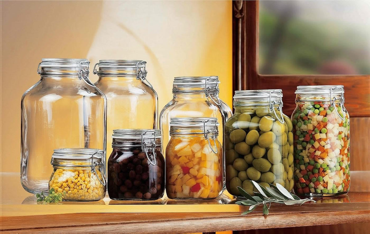 Bormioli Rocco Fido Glass Square Jar, 3 Liter