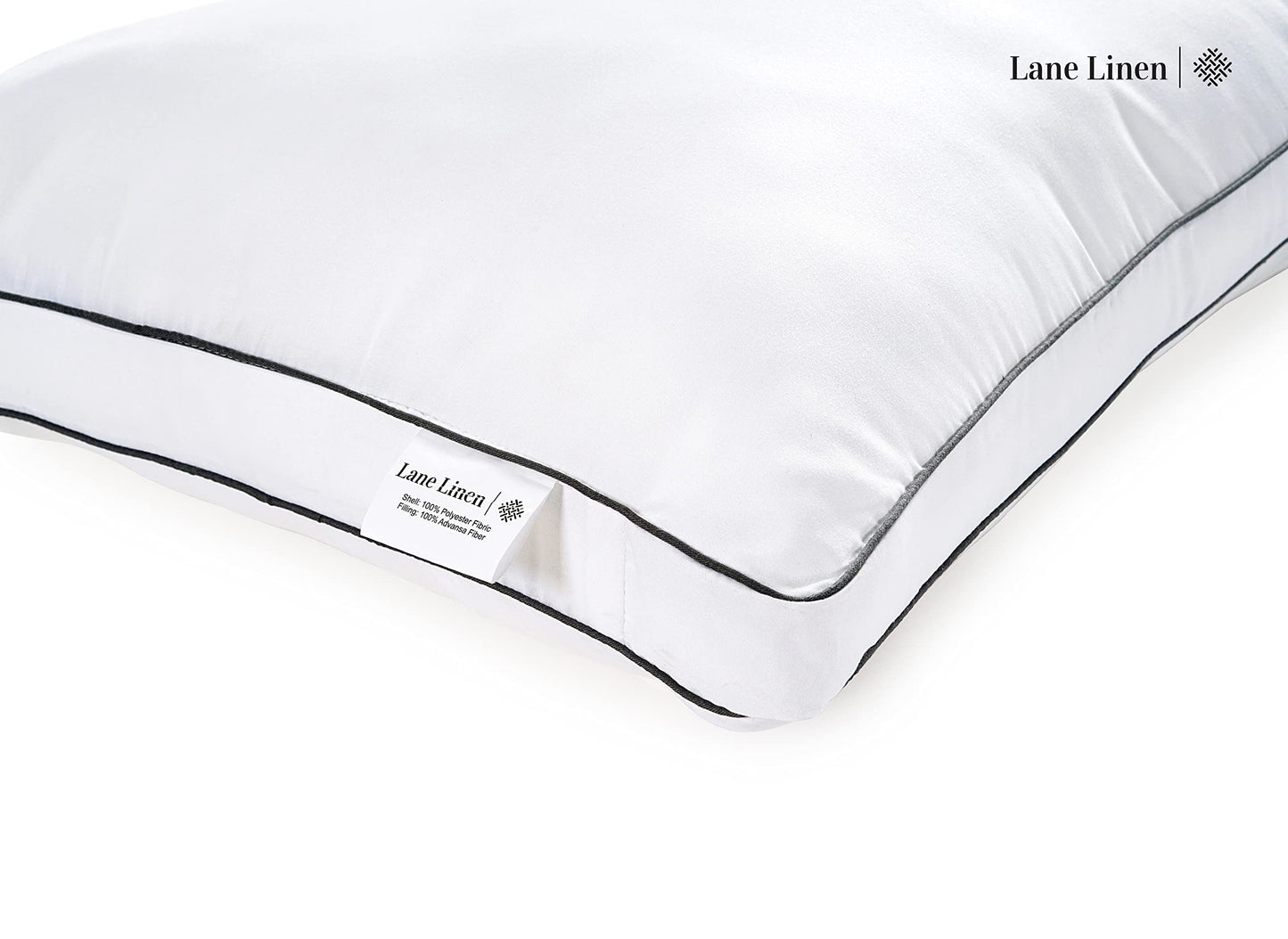 LANE LINEN Bed Pillows for Sleeping - Pillows Queen Size Set of 2, Gusseted Supportive Firm Pillow for Side and Back Sleepers, Luxury Down Alternative Hotel Pillows, 20x30in