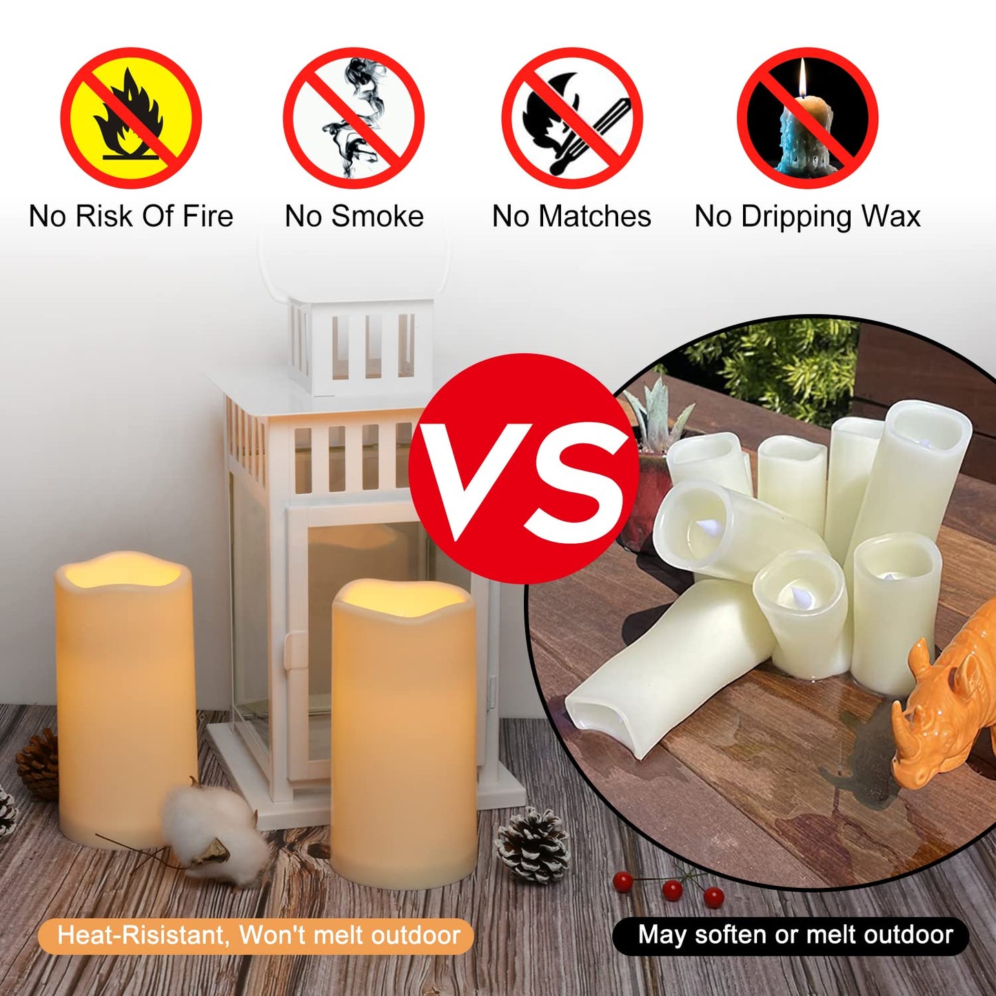 Artmarry Flickering Flameless Candles 12 Pack Large (D 3.0" x H 6") LED Candles Pillar Outdoor Indoor Waterproof Battery Operated Candles with Remote Control (Waterproof, 12 Pack - 3.0" Diameter)