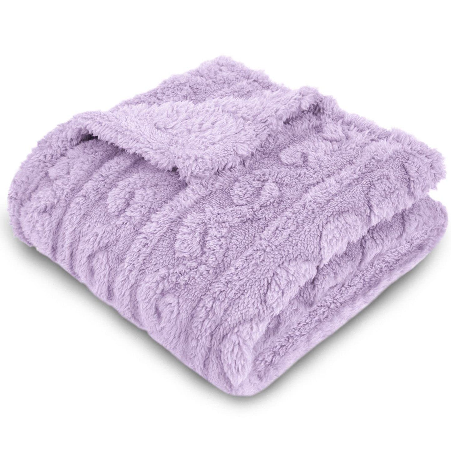 HOMRITAR Baby Blanket for Girls Toddlers 3D Fleece Fluffy Fuzzy Blankets for Baby, Soft Warm Cozy Fleece Infant or Newborn Receiving Blanket 330GSM (30 x 40 Inch, Purple)