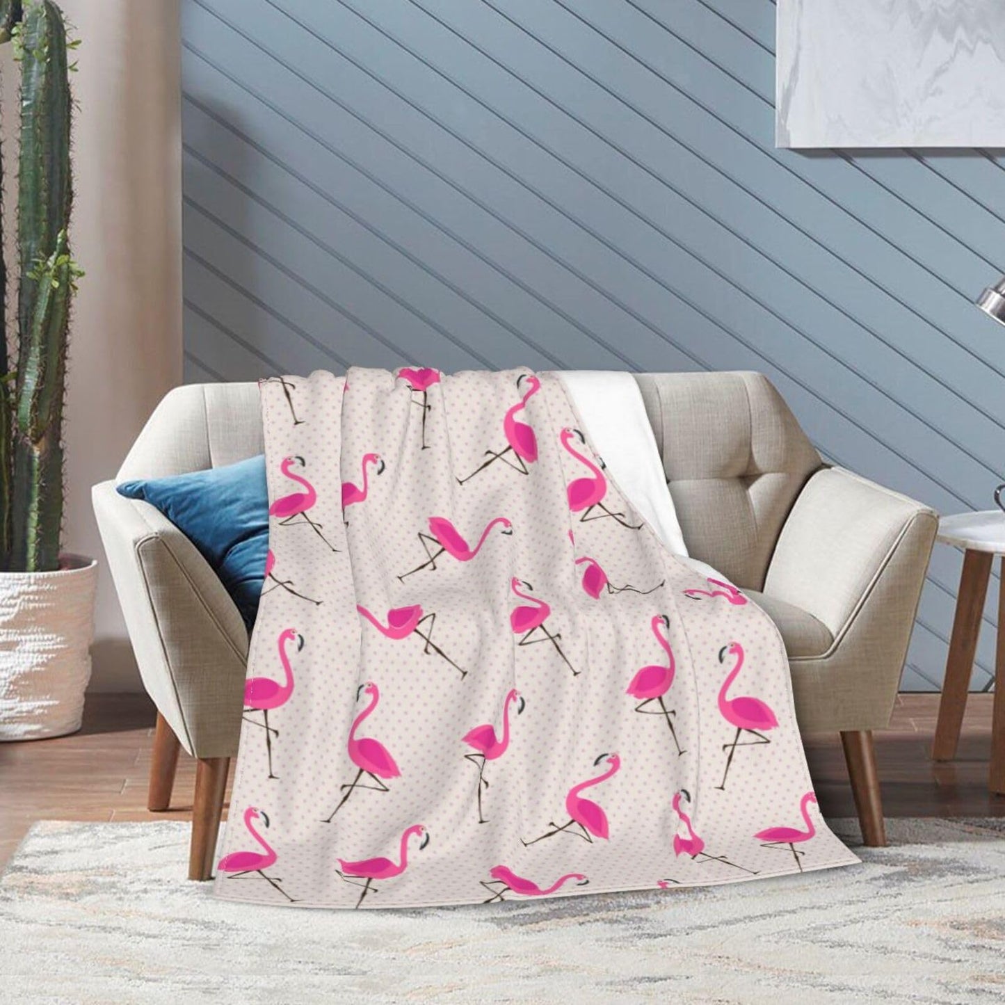 Duduho Pink Flamingos Bed Blanket Ultra Soft Throw Blanket All Season Warm Light Weight Cozy Plush Blankets for Home Bedroom Sofa Chair Travel, 40"X50"